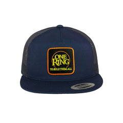 One Ring Trucker Hat Embroidered Velcro LOTR Snapback Trucker Cap Black, White, Grey