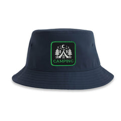 Camping Bucket Hat Embroidered Outdoor Patch Blue