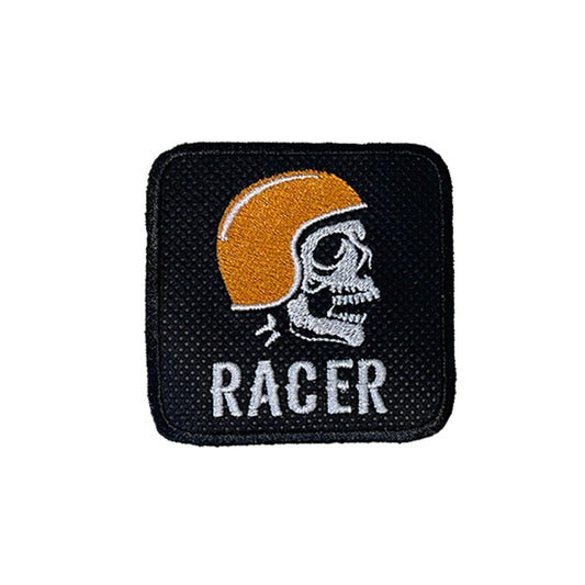 Backpack with Biker Racer Skull Embroidered Patch