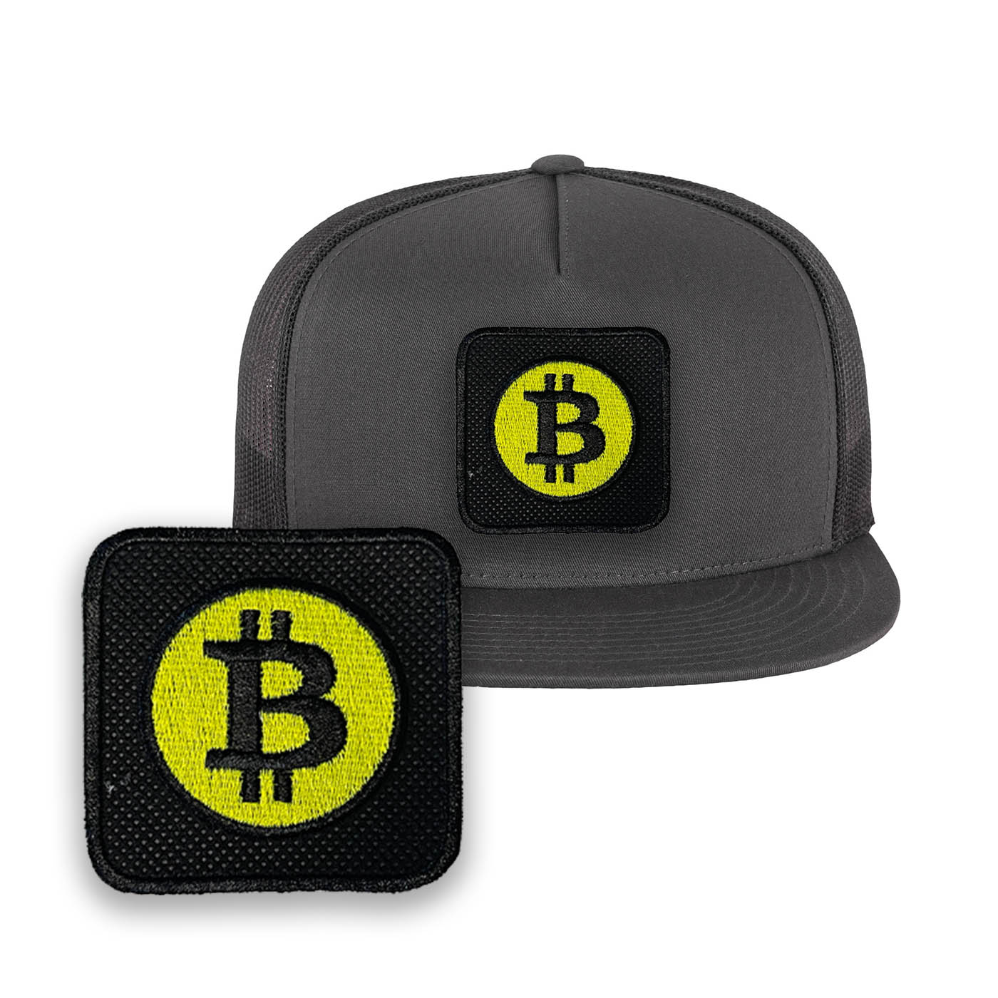 Bitcoin Embroidered Baseball Grey Cap Cryptocurrency Gift Forge Bros