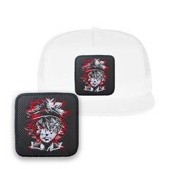 Black Clover Embroidered Hat Asta Classic Trucker Mesh White Cap
