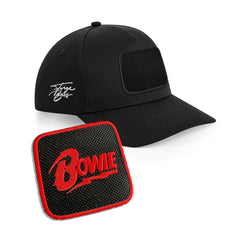 Bowie Cap Embroidered Velcro Patch Hat Music Icon Black, White, Grey - Forge Bros