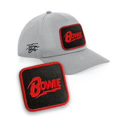 Bowie Cap Embroidered Patch Hat Music Icon Black, White, Grey