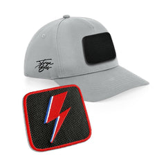 Bowie Flash Cap Embroidered Velcro Patch Hat Music Icon Black, White, Grey - Forge Bros