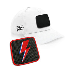 Bowie Flash Cap Embroidered Velcro Patch Hat Music Icon Black, White, Grey - Forge Bros