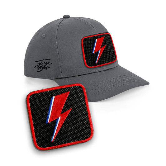 Bowie Lighting Cap Embroidered Patch Hat Music Icon Black, White, Grey