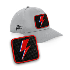 Bowie Lighting Cap Embroidered Patch Hat Music Icon Black, White, Grey