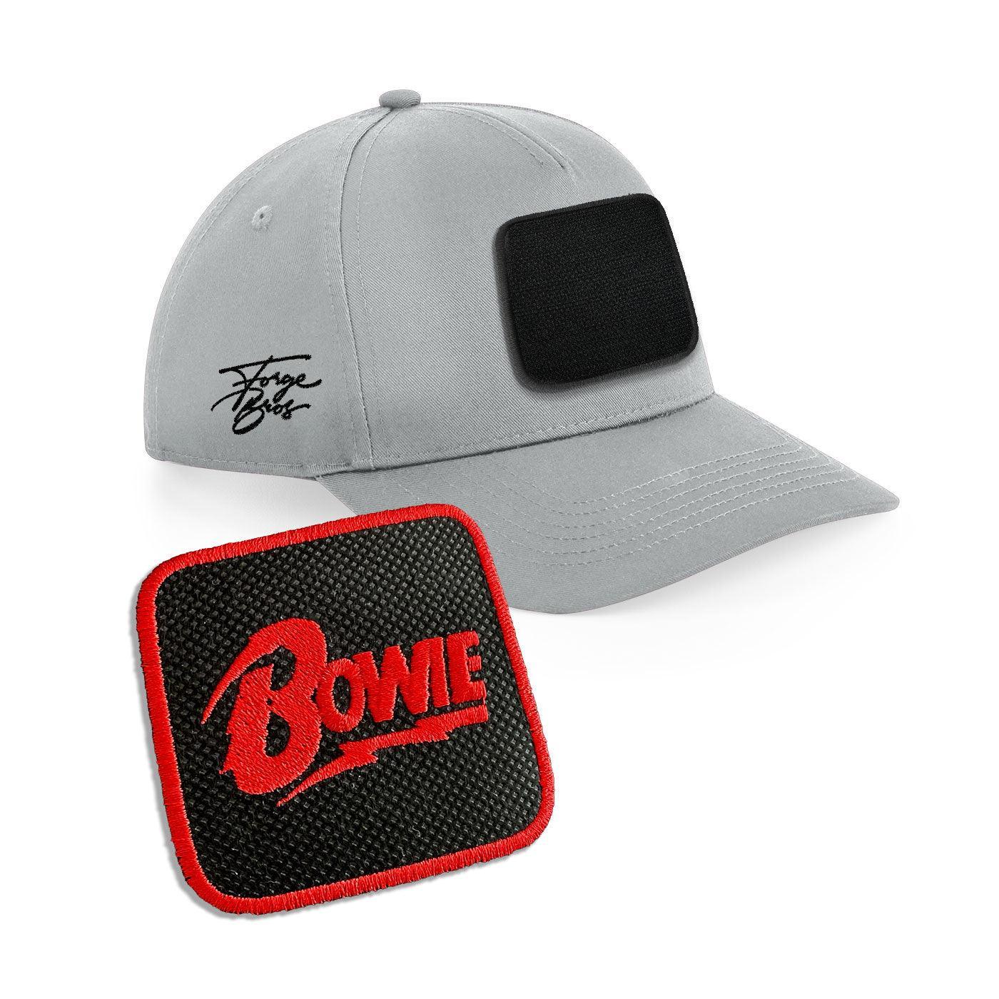 Bowie Cap Embroidered Velcro Patch Hat Music Icon Black, White, Grey - Forge Bros