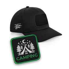 Camping Cap Embroidered Patch Outdoor Hat Black