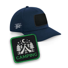 Camping Cap Embroidered Patch Outdoor Hat Blue