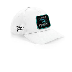 Fishing Cap Embroidered Patch Fish Hat White