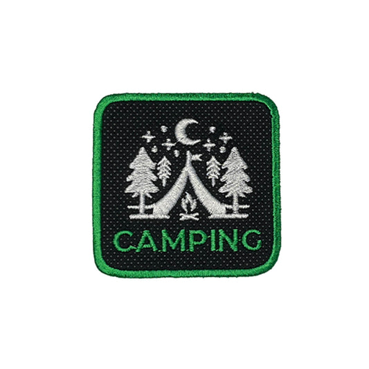 Backpack with Camping Embroidered Patch