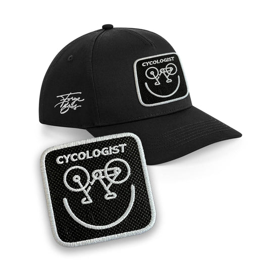 Cycologist Cap Embroidered Patch Bike Hat Black, White, Grey