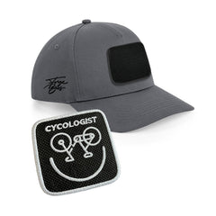 Cycologist Cap Embroidered Velcro Patch Bike Hat Black, White, Grey - Forge Bros