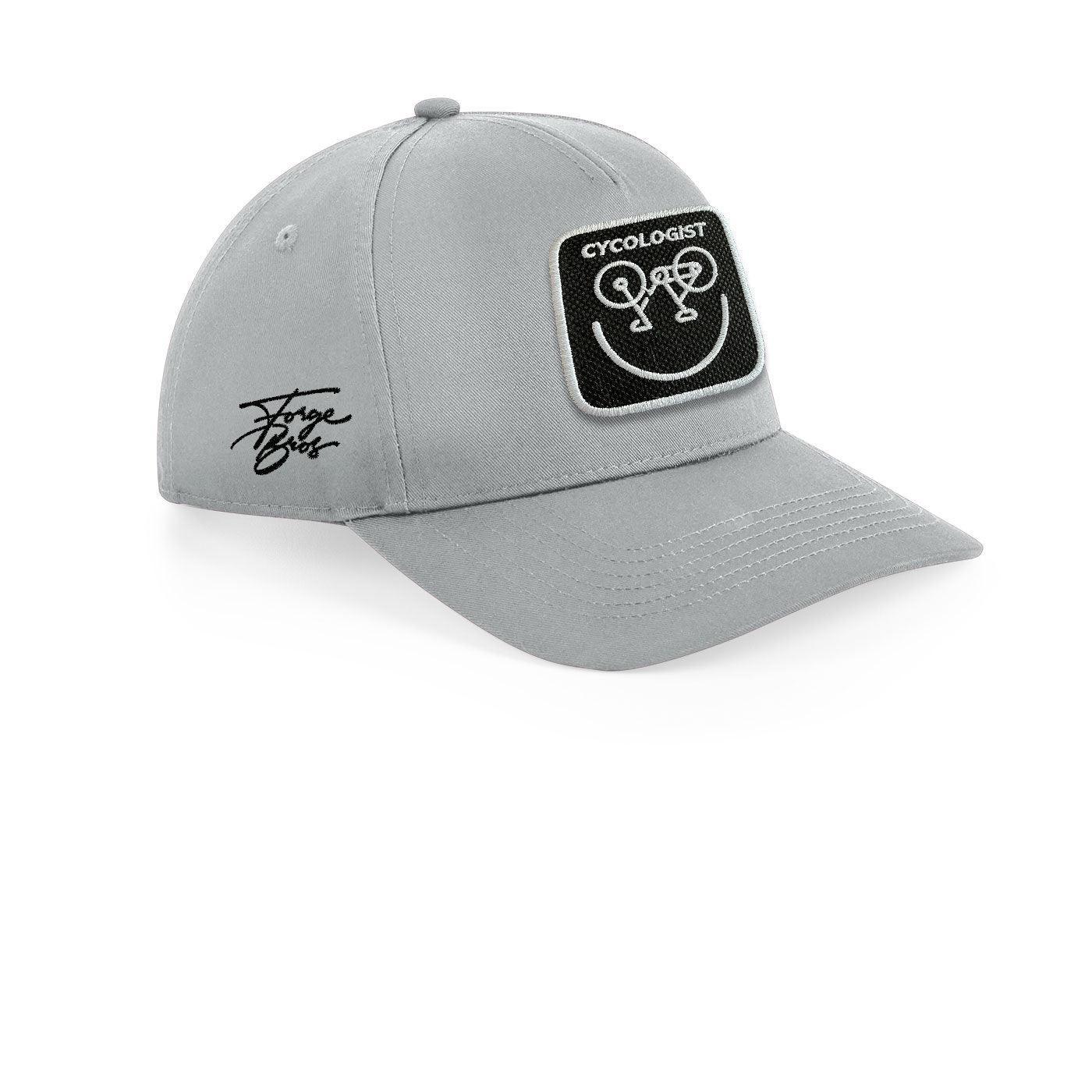 Cycologist Cap Embroidered Velcro Patch Bike Hat Black, White, Grey - Forge Bros