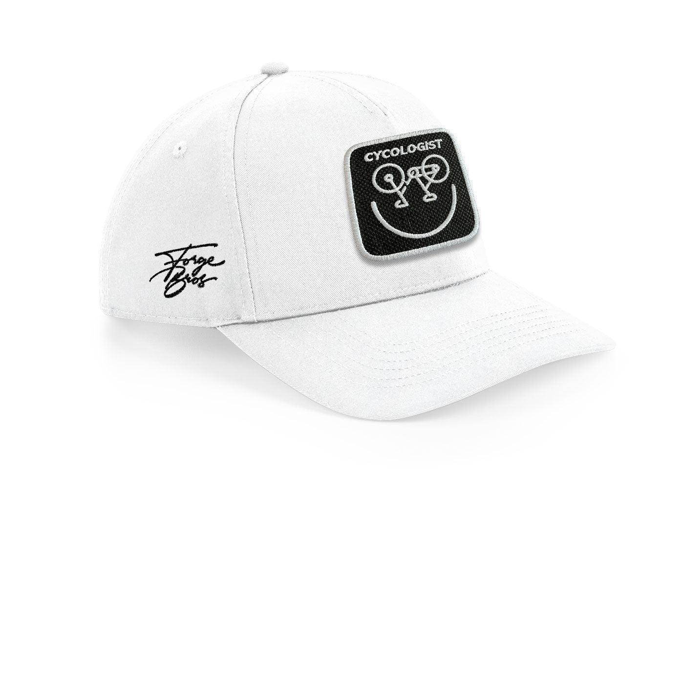 Cycologist Cap Embroidered Velcro Patch Bike Hat Black, White, Grey - Forge Bros