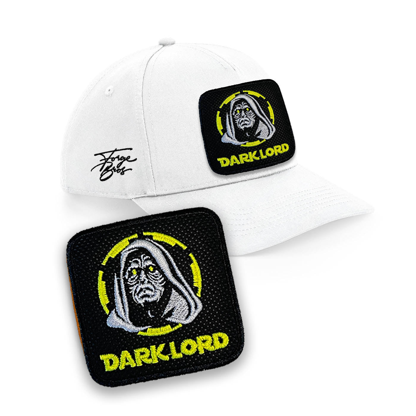 Dark Lord Palpatine Embroidered White Baseball Cap by Forge Bros