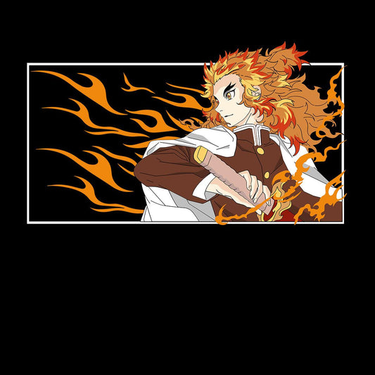 Demon Slayer T-shirt Kyojuro Rengoku Anime Kimetsu No Yaiba Anime Manga Kids T-shirt - Kuzi Tees