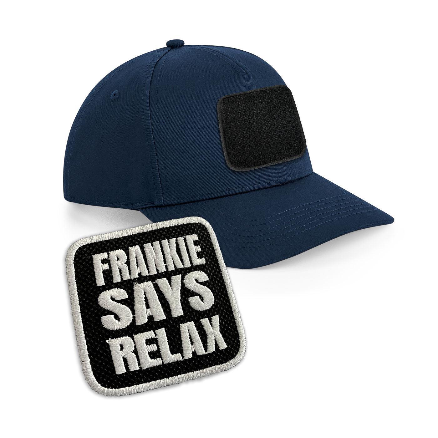 Frankie Says Relax Cap Embroidered Velcro Patch Hat Black, White, Grey - Forge Bros