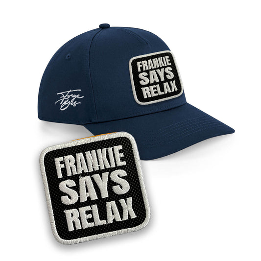 Frankie Says Relax Cap Embroidered Patch Hat Black, White, Grey