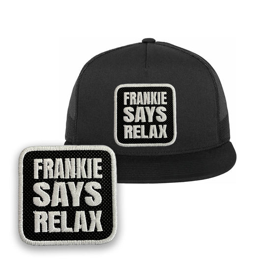 Frankie Says Relax Trucker Hat Embroidered Music Snapback mesh Cap Black, White, Grey