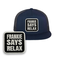 Frankie Says Relax Trucker Hat Embroidered Music Snapback mesh Cap Black, White, Grey