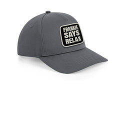 Frankie Says Relax Cap Embroidered Velcro Patch Hat Black, White, Grey - Forge Bros