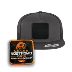 Nostromo Trucker Hat Embroidered Velcro USCSS Snapback Trucker Cap Black, White, Grey