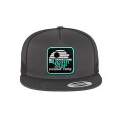 Death Star Trucker Hat Embroidered Velcro Snapback Trucker Cap Black, White, Grey