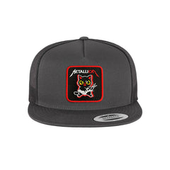 Metalicat Trucker Hat Embroidered Velcro Heavy Metal Snapback Trucker Cap Black, White, Grey