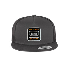 Old school Cap Embroidered Velcro Patch Nostalgia Snapback Trucker Hat Black, White, Grey