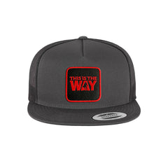 Mando Trucker Hat Embroidered Velcro Patch Snapback Trucker Cap Black, White, Grey