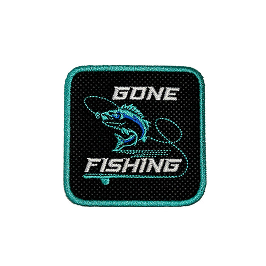 Backpack with Gone Fishing Embroidered Patch