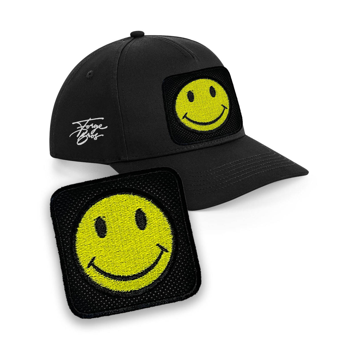 Happy Emoji Embroidered Patch Baseball Cap Urbanwear 5 Pannel Snapback