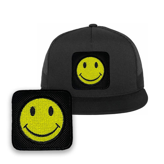 Happy Emoji Embroidered Baseball Black Cap Forge Bros