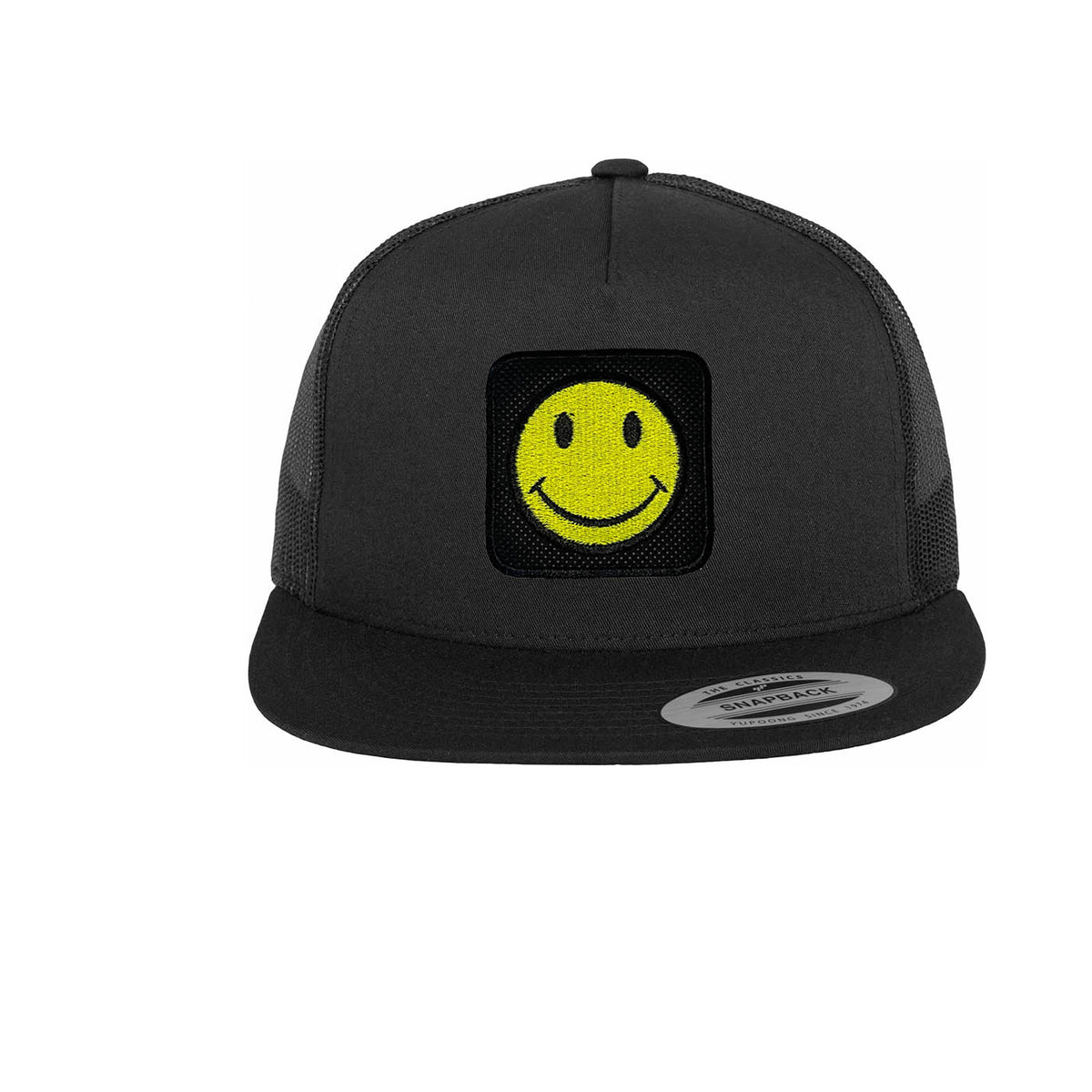 Happy Emoji Embroidered Baseball Black Cap Forge Bros