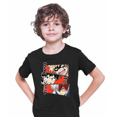 Anime My Hero Academia Katsuki Bakugo Midoriya Izuku And Shoto Todoroki T-shirt Anime Manga Kids T-shirt Black