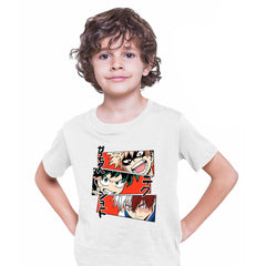 Anime My Hero Academia Katsuki Bakugo Midoriya Izuku And Shoto Todoroki T-shirt Anime Manga Kids T-shirt White