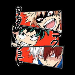 Anime My Hero Academia Katsuki Bakugo Midoriya Izuku And Shoto Todoroki T-shirt Anime Manga Kids T-shirt Black