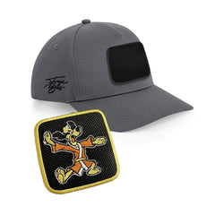 Hong Kong Phooey Cap Embroidered Velcro Patch Retro Black, White, Grey - Forge Bros