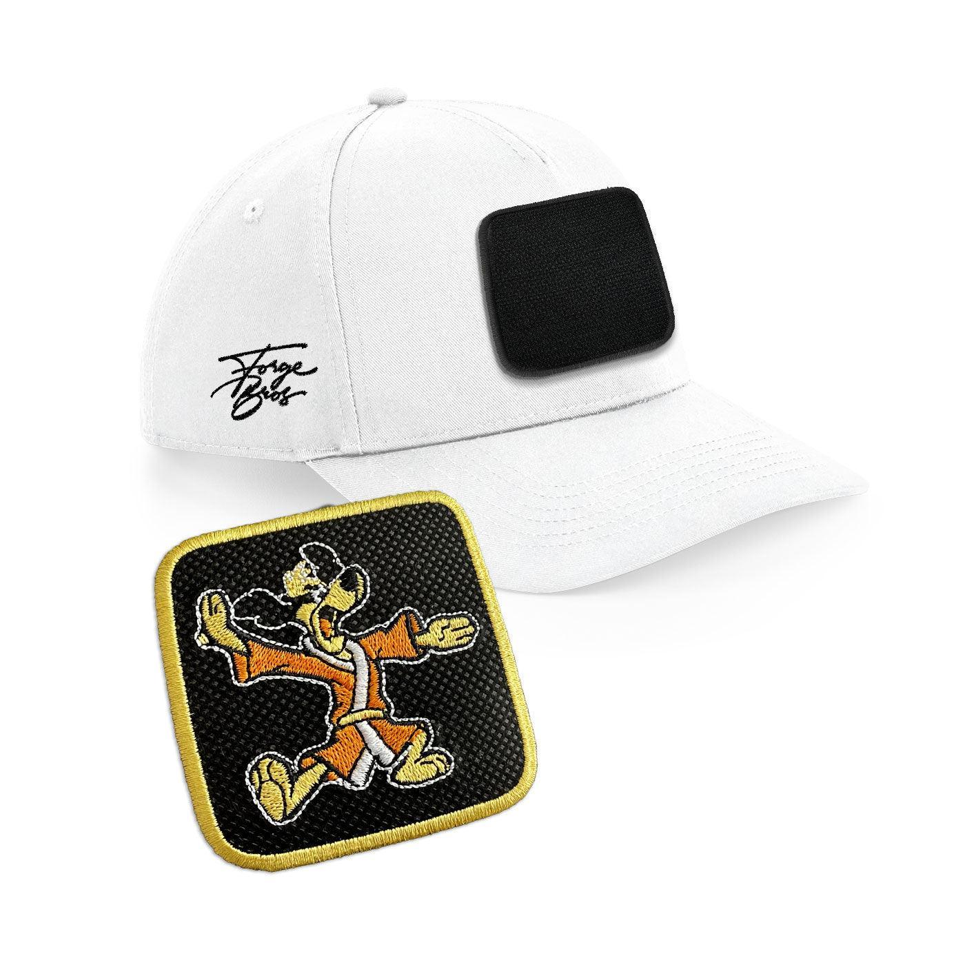 Hong Kong Phooey Cap Embroidered Velcro Patch Retro Black, White, Grey - Forge Bros