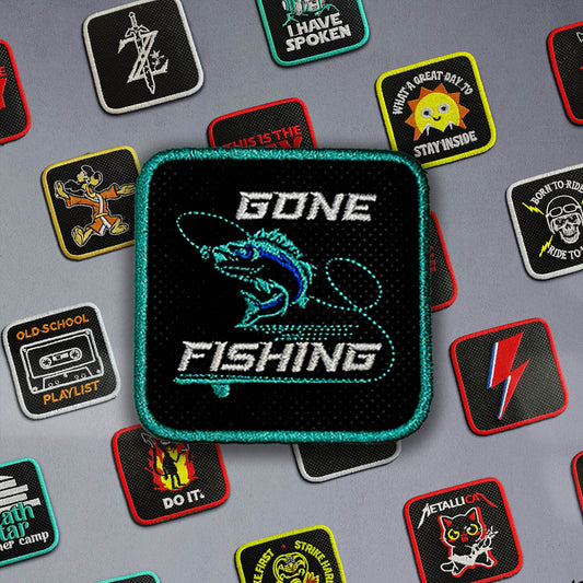 Fishing Patch Embroidered Hook & Loop Removable Patch for Forge Bros Caps