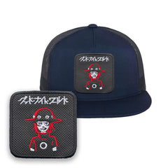 Ichi Taichiro Arima Embroidered Hat Classic Trucker Mesh Blue Cap