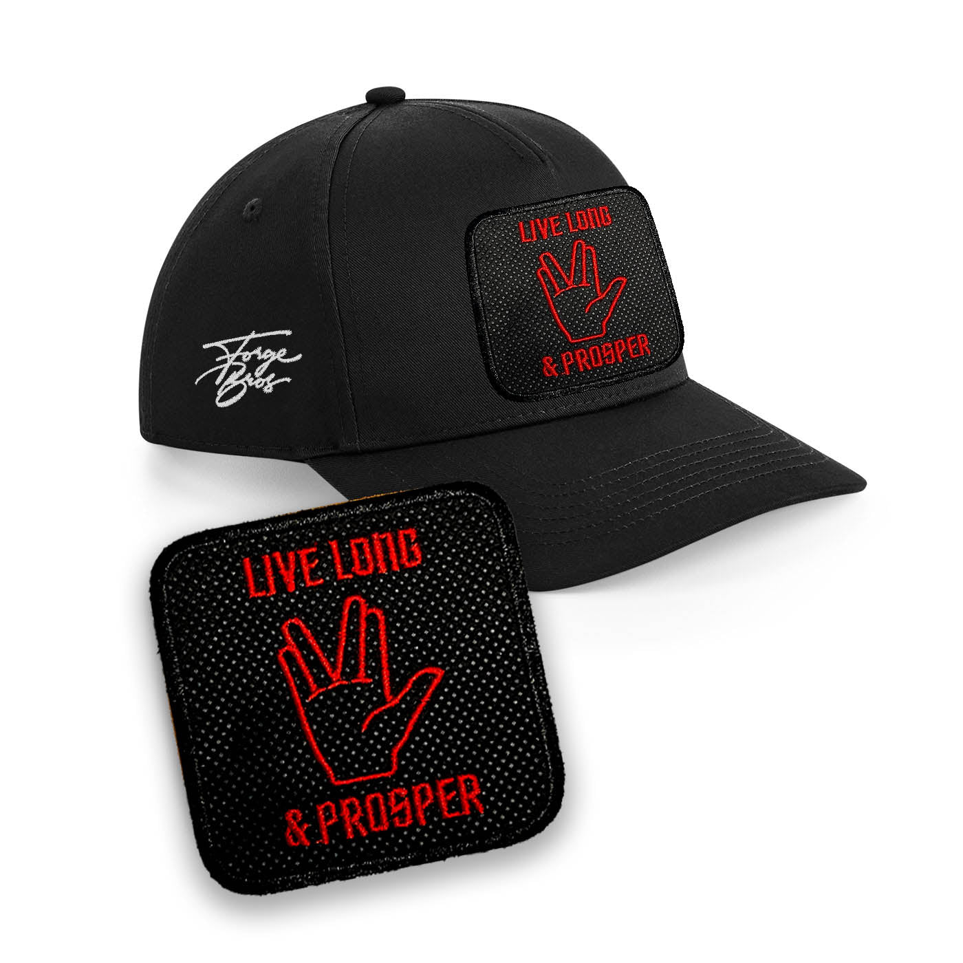 Spock Baseball Black Hat Live Long & Prosper Embroidered Cap