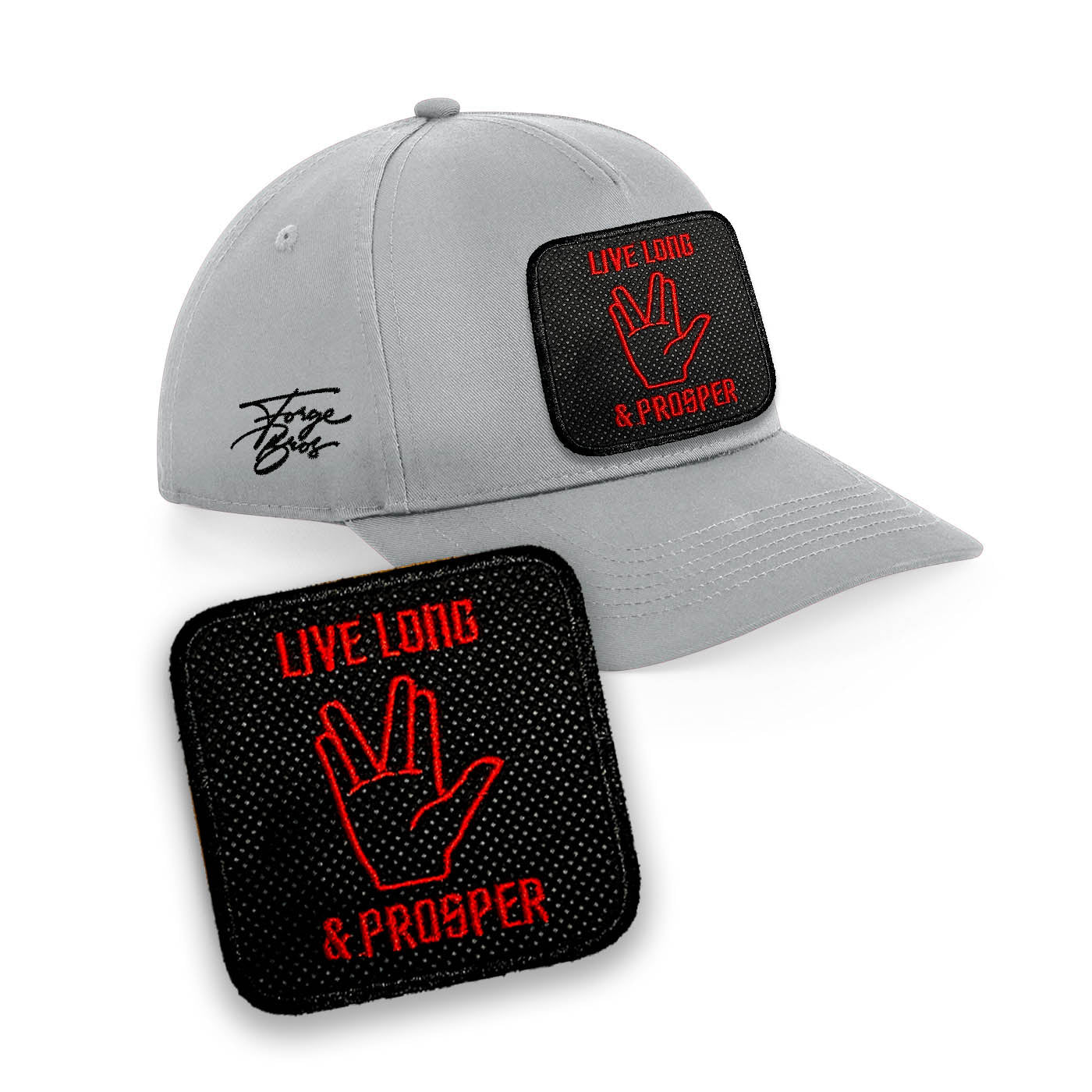 Spock Baseball Grey Hat Live Long & Prosper Embroidered Cap