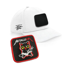 Metal Cat Cap Embroidered Velcro Patch Heavy Metal Rock Hat Black, White, Grey - Forge Bros