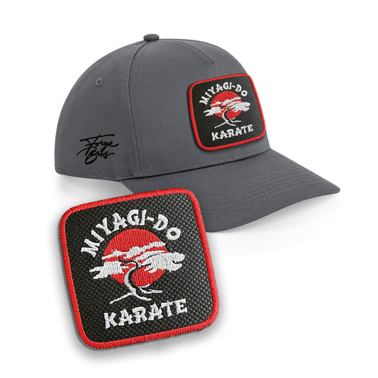 Miyagi do Karate Kid Cap Embroidered Patch Hat Black, White, Grey