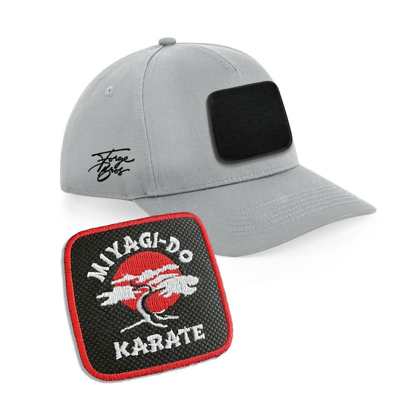 Miyagi-do-Karate Cap Embroidered Velcro Patch Bike Hat Black, White, Grey - Forge Bros