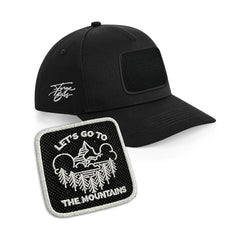 Mountains Outdoor Cap Embroidered Velcro Patch Hat Black, White, Grey - Forge Bros