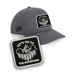 Mountains Outdoor Cap Embroidered Patch Hat Black, White, Grey